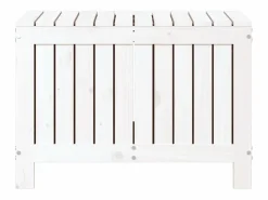 vidaxl Caja de almacenaje jardín madera de pino 76x42,5x54 cm Blanco