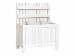 vidaxl Caja de almacenaje jardín madera de pino 76x42,5x54 cm Blanco