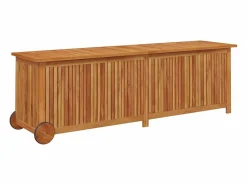 Caja de almacenaje jardín con ruedas madera acacia 150x50x58 cm^vidaxl New