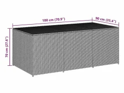vidaxl Baúl De Jardín|Caja de almacenaje jardín ratán sintético marrón 180x90x70 cm