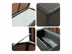 vidaxl Baúl De Jardín|Caja de almacenaje jardín ratán sintético marrón 180x90x70 cm