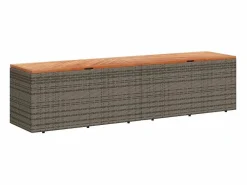 vidaxl Baúl De Jardín|Caja de almacenaje jardín madera acacia ratán 220x50x54cm
