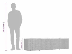 vidaxl Baúl De Jardín|Caja de almacenaje jardín madera acacia ratán 220x50x54cm