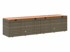 vidaxl Baúl De Jardín|Caja de almacenaje jardín madera acacia ratán 220x50x54cm