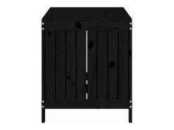 vidaxl Caja de almacenaje jardín madera de pino 121x55x64 cm Negro Discount