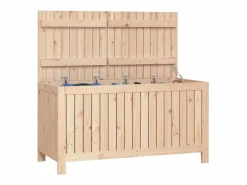 Caja de almacenaje jardín madera maciza de pino 121x55x64 cm^vidaxl Outlet