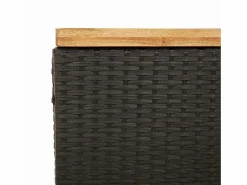 vidaxl Caja de almacenaje jardín madera acacia ratán 110x55x63cm Negro Online