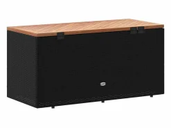 vidaxl Baúl De Jardín|Caja de almacenaje jardín madera acacia ratán 110x50x54cm