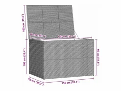 vidaxl Baúl De Jardín|Caja de almacenaje jardín ratán sintético 150x100x100 cm
