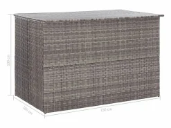 vidaxl Baúl De Jardín|Caja de almacenaje jardín ratán sintético 150x100x100 cm