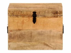 Caja de almacenaje madera maciza de mango 39x28x31 cm ES507001^ Clearance