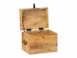 Caja de almacenaje madera maciza de mango 39x28x31 cm ES507001^ Clearance