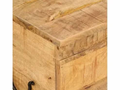 Caja de almacenaje madera maciza de mango 39x28x31 cm ES507001^ Clearance
