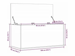 vidaxl Baúl Y Arcón|Caja de almacenaje madera de ingeniería blanca 100x42x46 cm