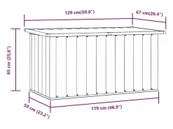 vidaxl Baúl De Jardín|Caja de almacenaje para jardín 129x67x65 cm