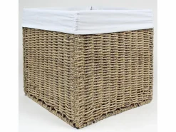 Calicosy Accesorios De Almacenaje|Caja de almacenaje plegable de junco marino - 32 x 32 x 32 cm