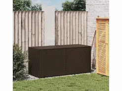 Caja de almacenamiento de jardín marrón de 283 l de resina tejida Marru00f3n New
