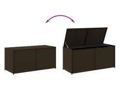 Caja de almacenamiento de jardín marrón de 283 l de resina tejida Marru00f3n New