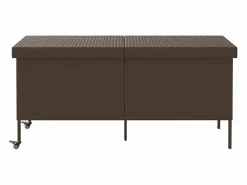 Armario De Jardín|Caja de almacenamiento de jardín con ruedas, marrón, 160x55x75 cm, resina trenzada