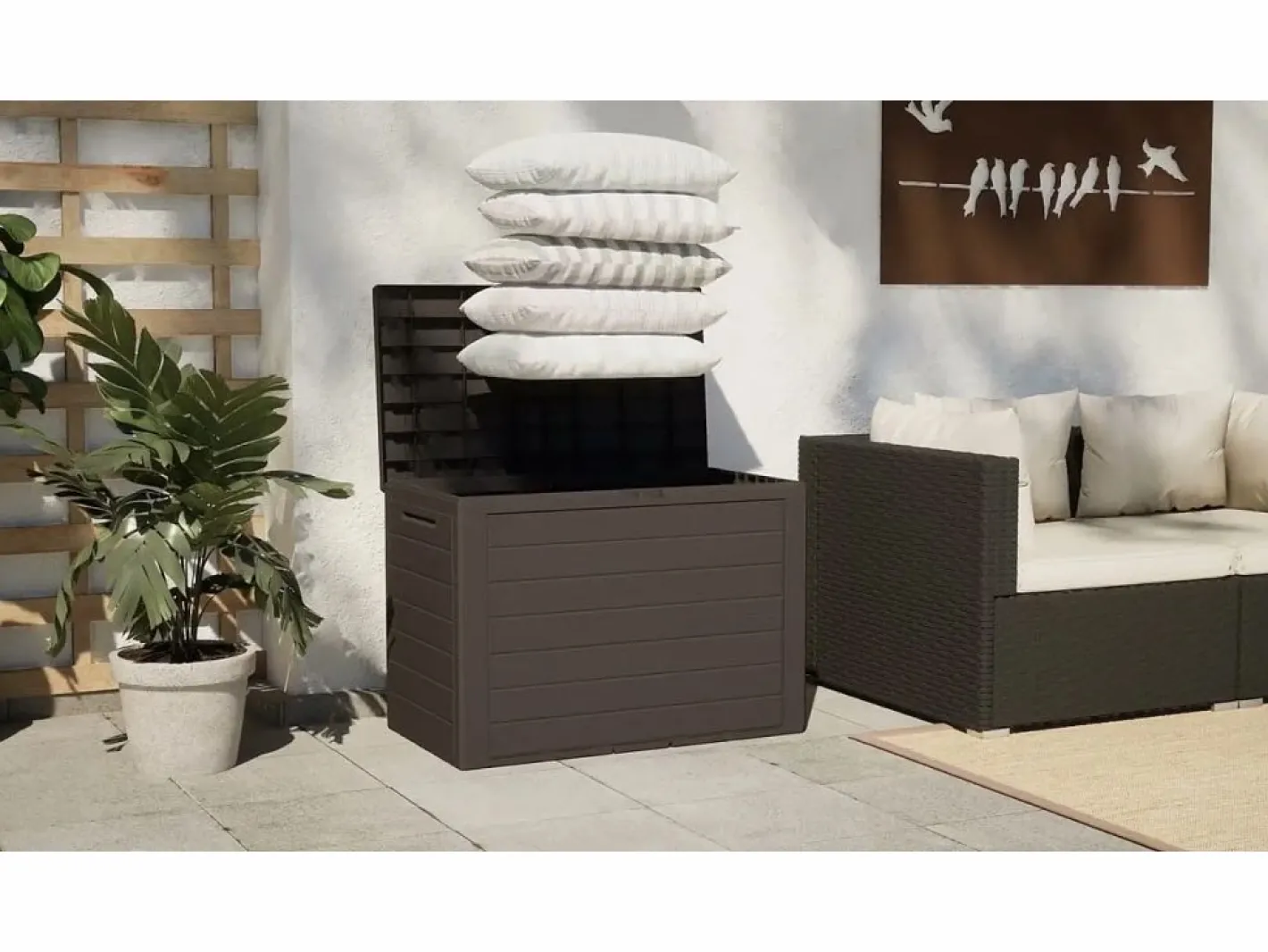 vidaxl Caja de almacenamiento de jardín 116x44x55 cm Gris antracita