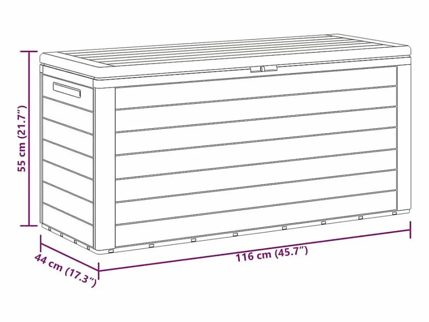 vidaxl Caja de almacenamiento de jardín 116x44x55 cm Gris antracita