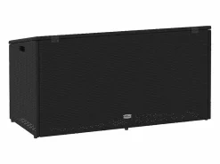 Caja de almacenamiento de jardín negra 110x50x58 cm resina tejida Negro