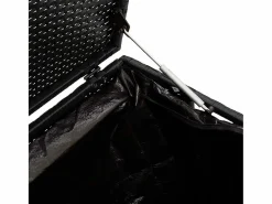 Caja de almacenamiento de jardín negra 110x50x58 cm resina tejida Negro