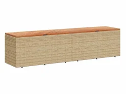 Caja de almacenamiento de jardín hecha de resina tejida y madera de acacia^