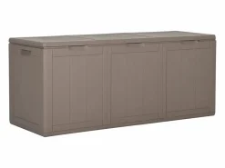 Armario De Jardín|Caja de almacenamiento de jardín 270 L Marrón PP aspecto madera