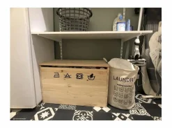Astigarraga Caja de almacenamiento de pino en bruto 135 litros Beige Clearance