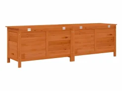 Caja de almacenamiento de jardín marrón hecha de madera maciza de abeto^