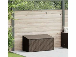Caja de almacenamiento de jardín marrón 110x50x58 cm resina tejida^ Sale