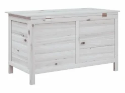 Caja de almacenamiento de jardín blanca de madera maciza de abeto Blanco New
