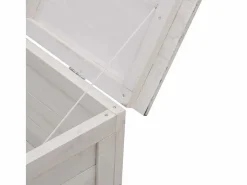 Caja de almacenamiento de jardín blanca de madera maciza de abeto Blanco New