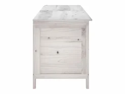 Caja de almacenamiento de jardín blanca de madera maciza de abeto Blanco Discount