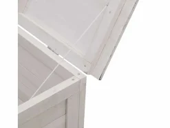 Caja de almacenamiento de jardín blanca de madera maciza de abeto Blanco Discount