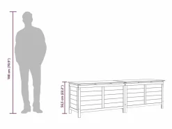 Caja de almacenamiento de jardín blanca de madera maciza de abeto Blanco Discount