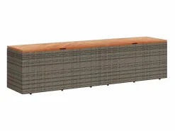 Armario De Jardín|Caja de almacenamiento de jardín hecha de resina trenzada y madera de acacia