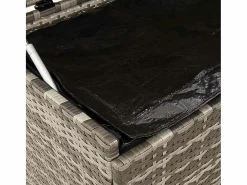 Caja de almacenamiento para jardín de mimbre de resina y ruedas Gris