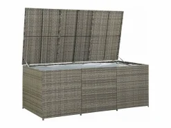 Caja de almacenamiento para jardín de resina tejida, 180 x 90 x 70 cm, color^ New