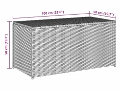 Caja de almacenamiento para jardín de resina tejida 100x50x50 cm marrón^