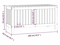 Caja de almacenamiento para jardín color marrón miel, 108 x 42,5 x 54 cm, madera de pino Marru00f3n Discount