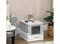 PawHut Higiene Y Cuidado De Mascotas|Caja de arena 47.5x35.5x36.7 cm