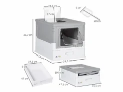 PawHut Higiene Y Cuidado De Mascotas|Caja de arena 47.5x35.5x36.7 cm
