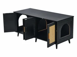 Caja de Arena para Gatos SucceBuy, Muebles Ocultos de Madera con 2 Habitaciones, Color^ Sale