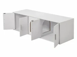 Caja de Arena para Gatos SucceBuy, Muebles Ocultos de Madera, 57,9 Pulgadas, Color Blanco Hot