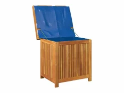 Caja de cojines para exterior 60x50x61 cm madera maciza de acacia^