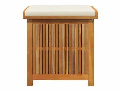 Caja de cojines para exterior 60x50x61 cm madera maciza de acacia^