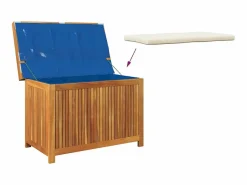 Caja de cojines para exterior 90x50x60,5 cm madera maciza de acacia Marru00f3n Discount