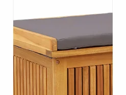 Caja de cojines para exterior 90x50x60,5 cm madera maciza de acacia Marru00f3n Online